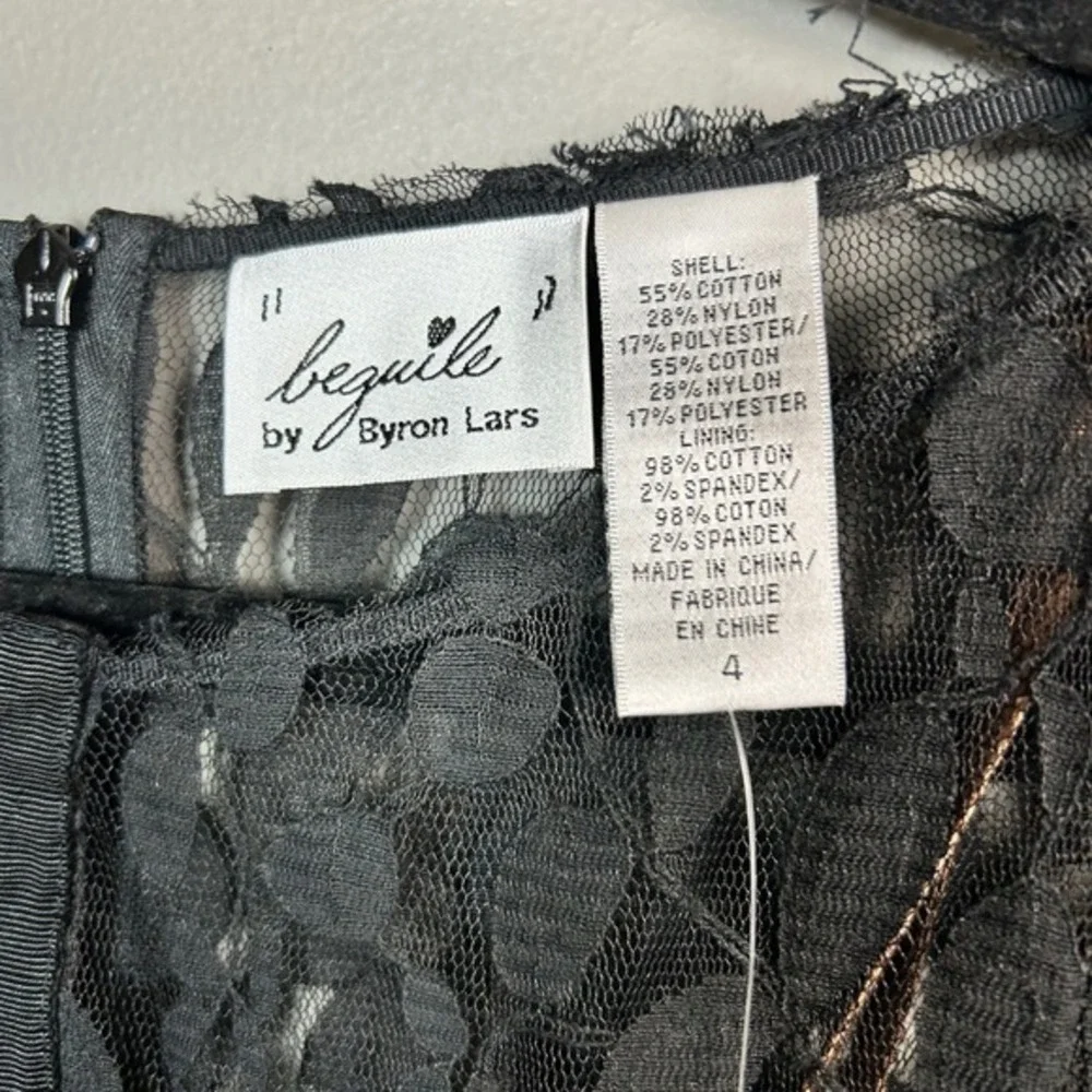 Bequile Byron‎ Lars Anthropologie Dress Size 4 Black Lace Sheath Cocktail Retro - Picture 10 of 11
